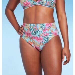 Kona Sol High Waist Coverage Bikini Bottom Tropical Print Women’s S